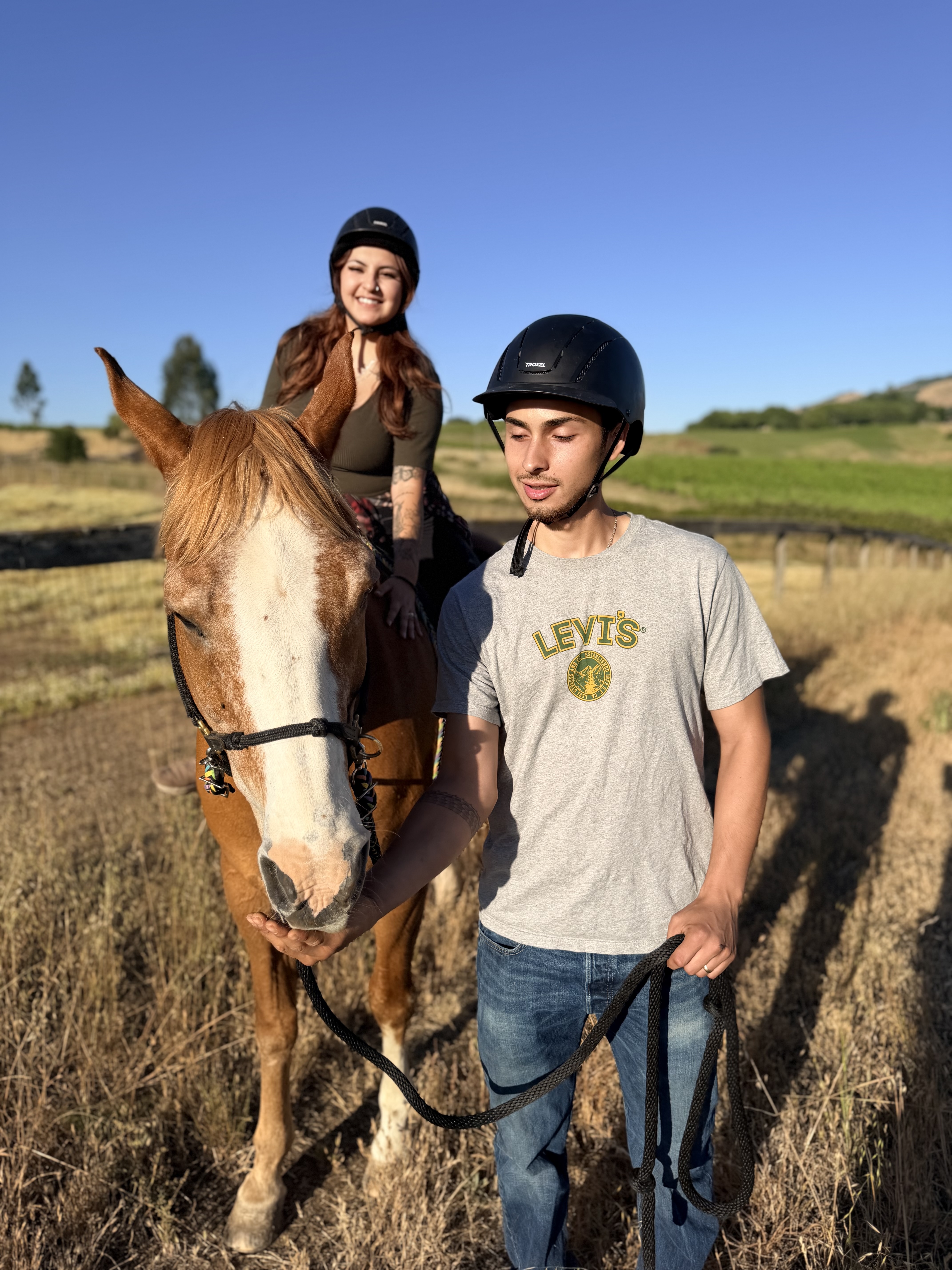 A child connecting with a horse