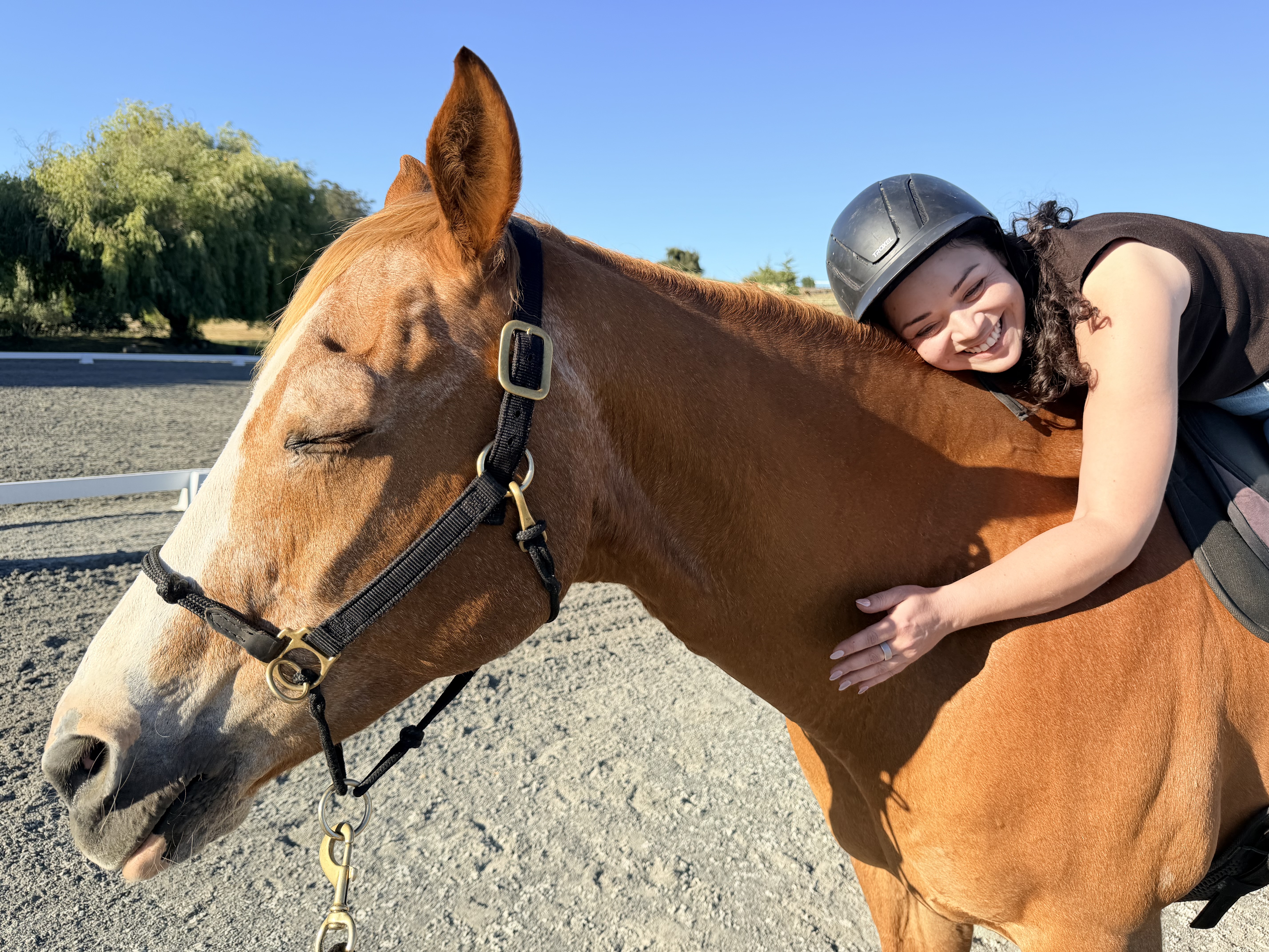 A genuine kid-and-horse moment for ad creative